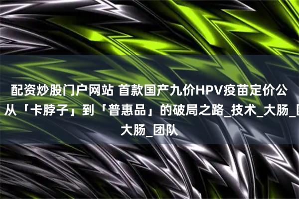 配资炒股门户网站 首款国产九价HPV疫苗定价公布！从「卡脖子」到「普惠品」的破局之路_技术_大肠_团队